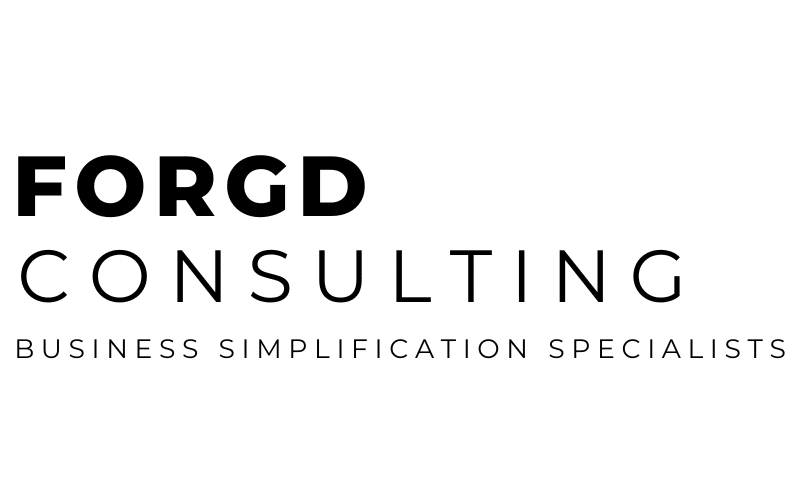 Forgd Consulting logo text only in white no background